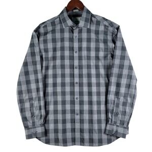 Todd Snyder Button Down Shirt Men's 17 34/35 Grey Check Melange Yarns Cotton